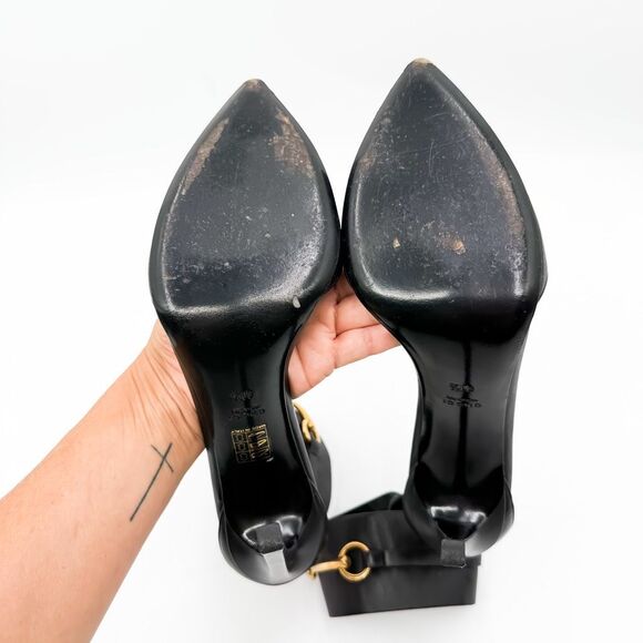 Gucci Black Leather Ursula Horsebit Ankle Cuff Pointed Toe Sandals 11.5 - Picture 9 of 12